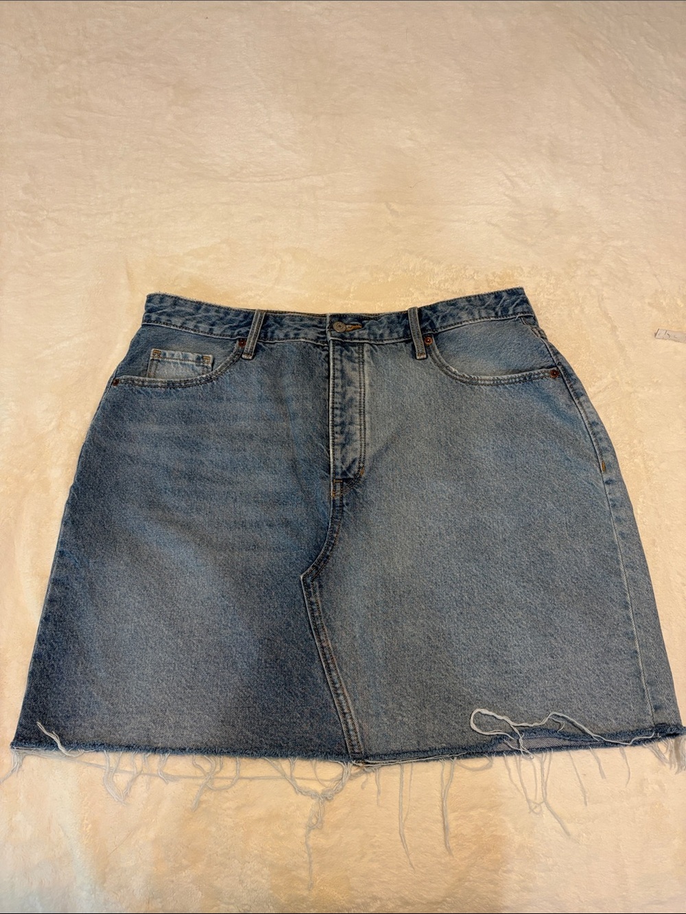 Old Navy Light Blue Frayed Hem Denim Mini Skirt
